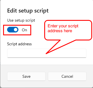 Setting up a proxy with a script address