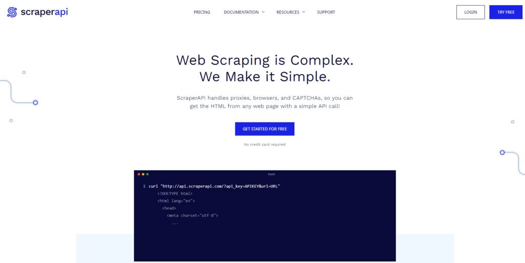 ScrapingAPI Homepage