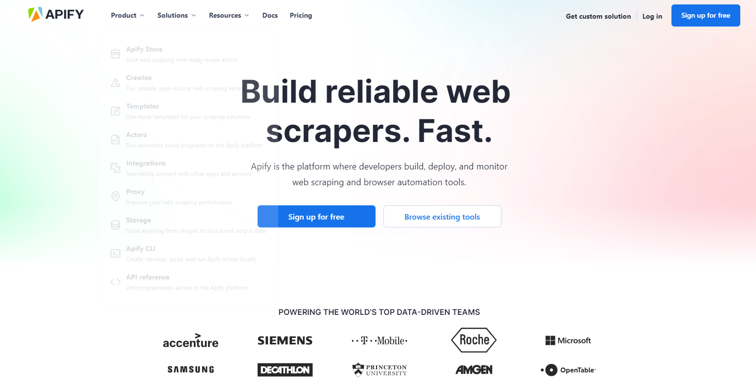 Apify Homepage