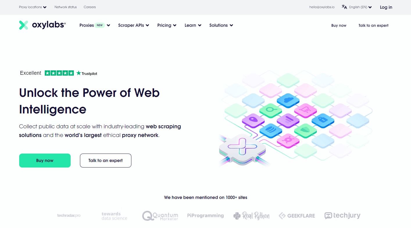 Oxylabs Homepage