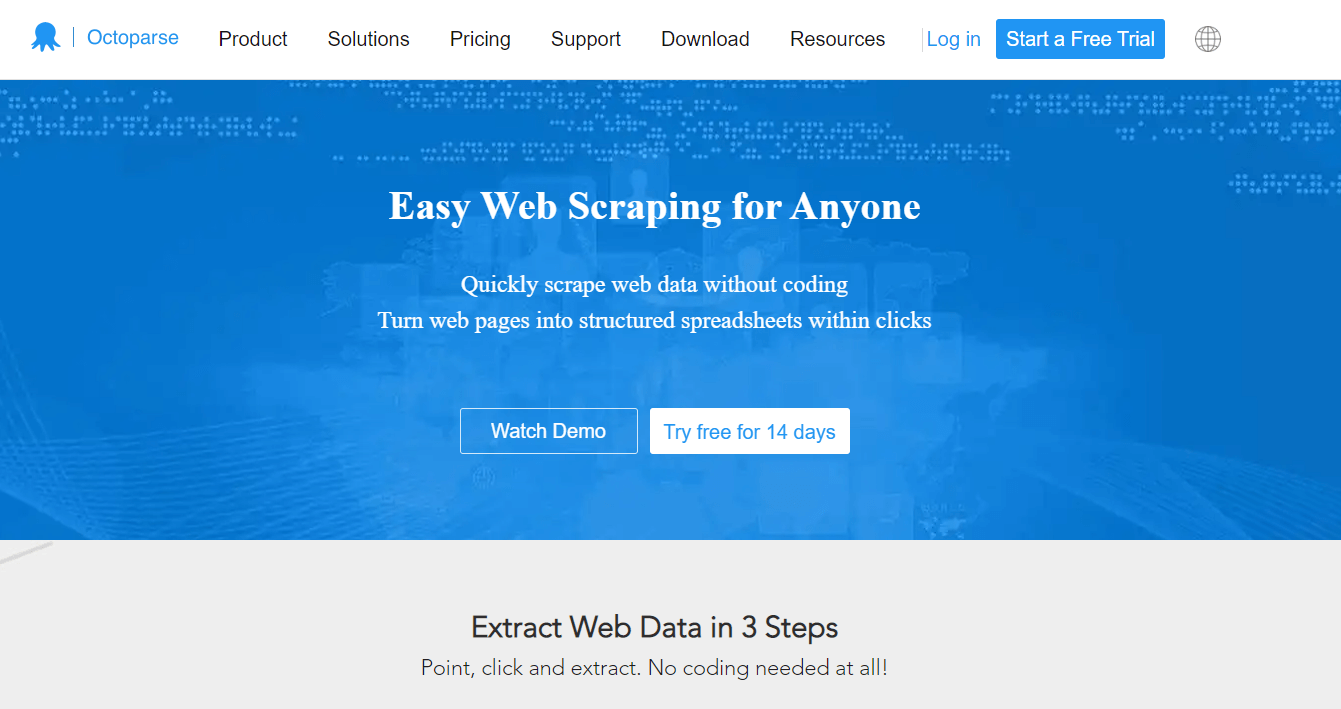 Octoparse Homepage